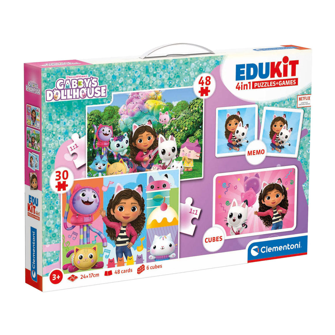 Clementoni Gabbys Puppenhaus Edukit 4in1 Puzzles und Spiele
