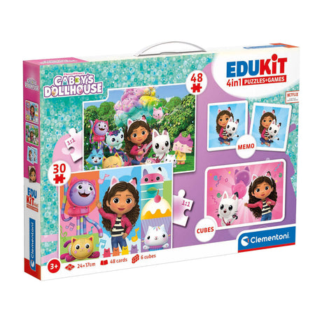 Clementoni Gabbys Puppenhaus Edukit 4in1 Puzzles und Spiele