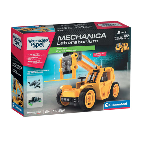 Clementoni Wissenschaft und Spiele – Mechanik-Labor-Baukasten, 120 Teile.