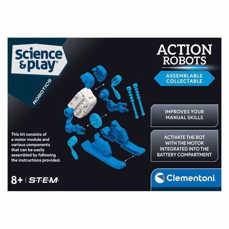 Clementoni Wissenschaftsspiel Actionroboter – Skifahrer