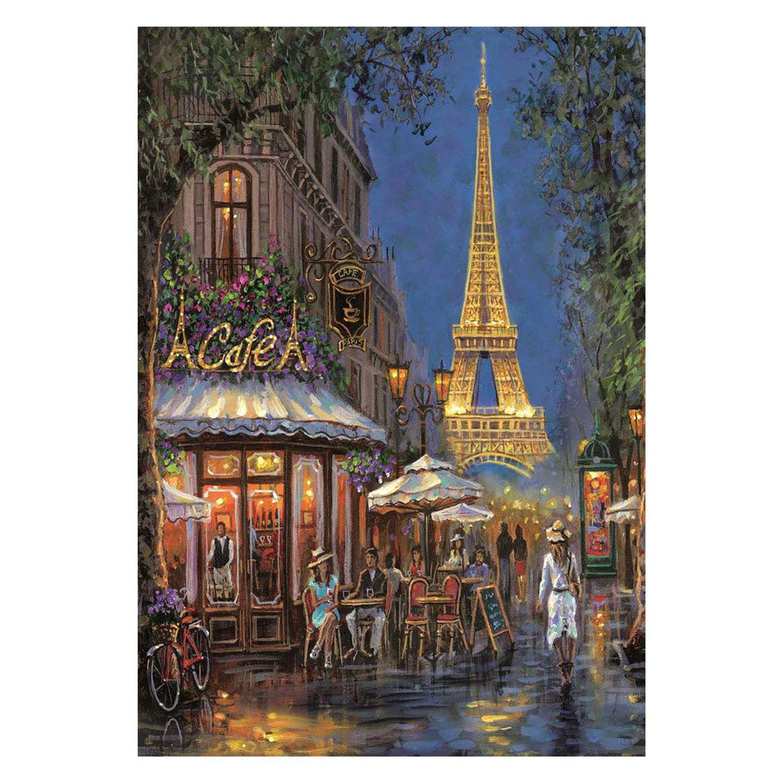 Clementoni-Puzzle Nacht im Eiffel-Café, 500 Teile.