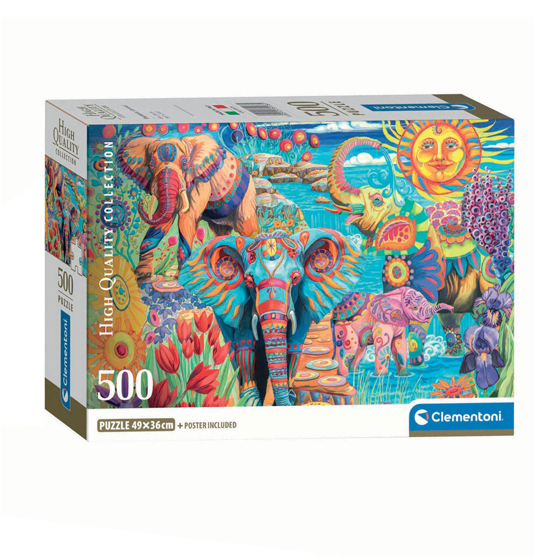 Clementoni Puzzle Elefantenkarneval, 500 Teile.