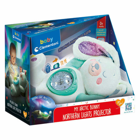 Clementoni - Babyspielzeug - Kuscheltier mit Nordlichtprojektor - ab 0 Monaten