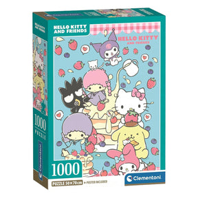 Clementoni-Puzzle Hello Kitty – Puzzle 1000 Teile – kompaktes Box-Puzzle – Puzzles und Puzzles für Erwachsene