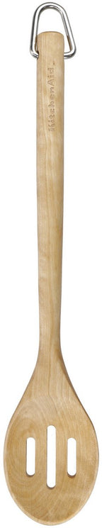 Kitchenaid Kochlöffel, Servierlöffel mit Schlitzen, 35 cm, Birkenholz, braun -