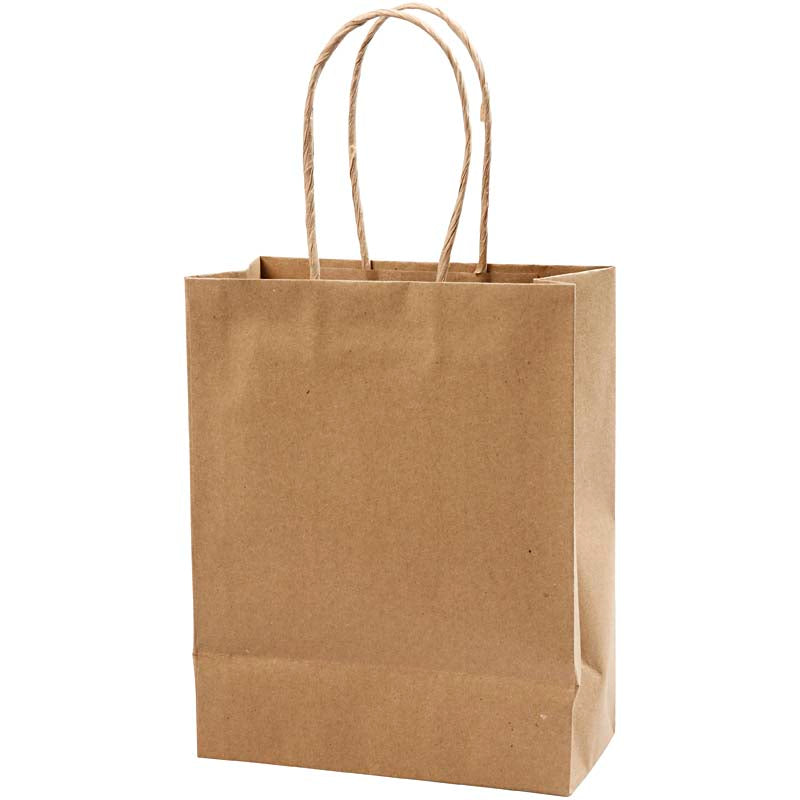 Creativ Company Papiertüten, H: 23 cm, B: 18x9 cm, 125 gr, braun, 10 Stück 1 Karton