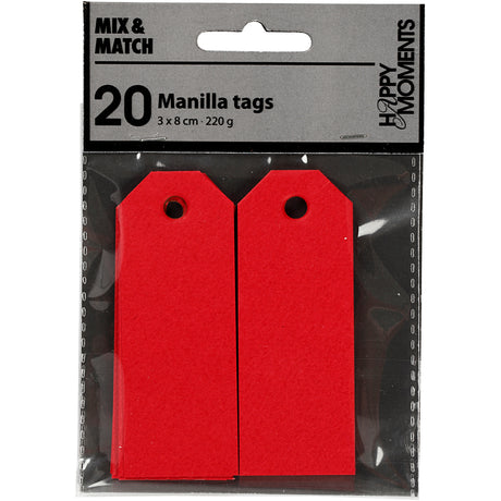 Creativ Company Manilla Labels rot, 20st.