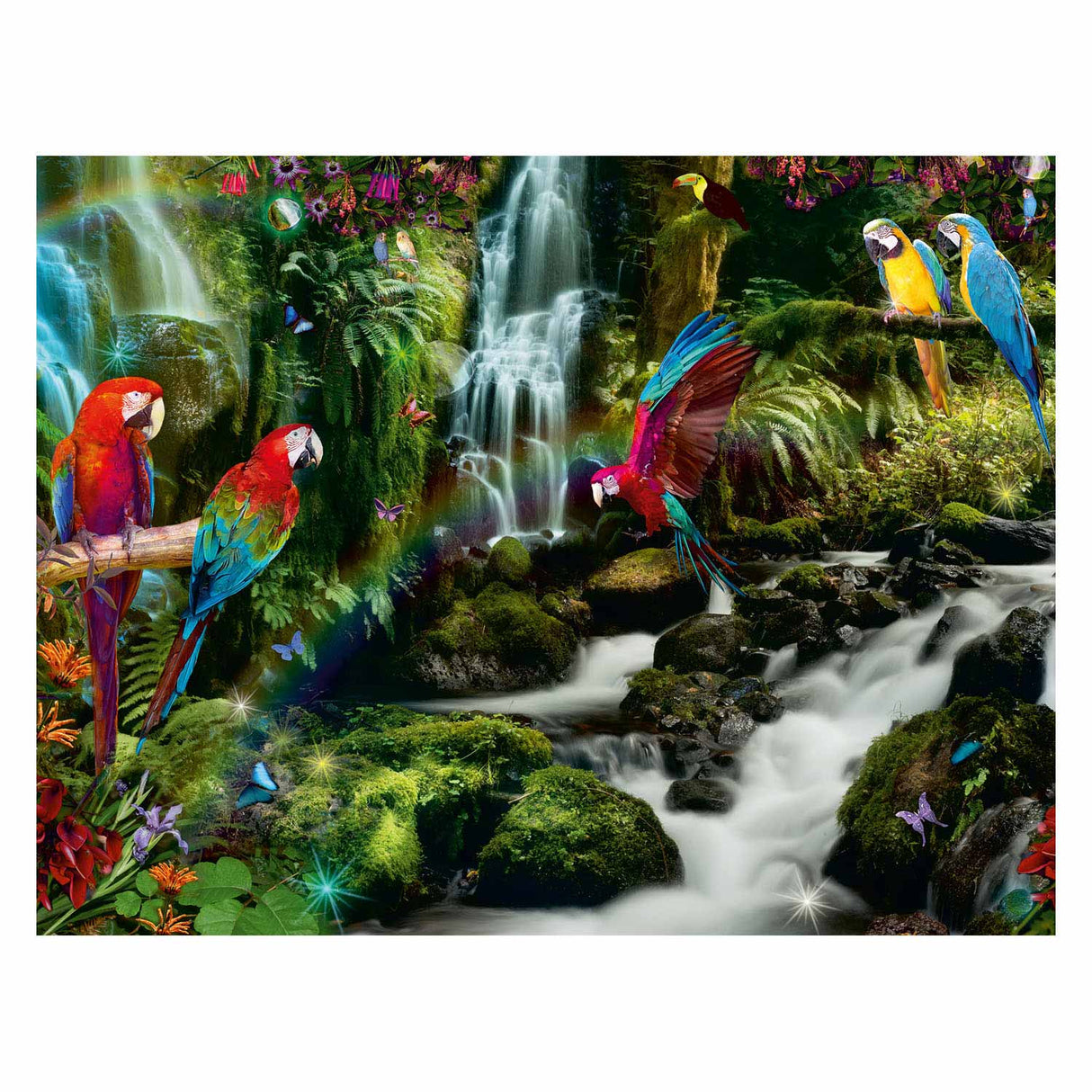 Ravensburger Puzzle Bunte Papageien im Dschungel - Puzzle - 2000 Teile