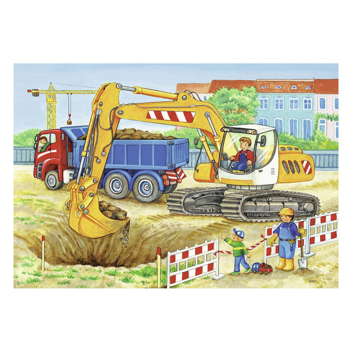 Ravensburger Puzzle auf der Baustelle und am Bauernhof – 2x12 Teile – Kinderpuzzle