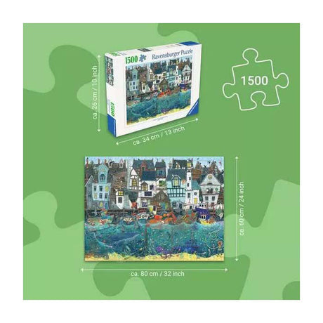 Ravensburger Puzzle Hafen der Wunder – ein geschäftiger Fantasiehafen – 1500 Teile.