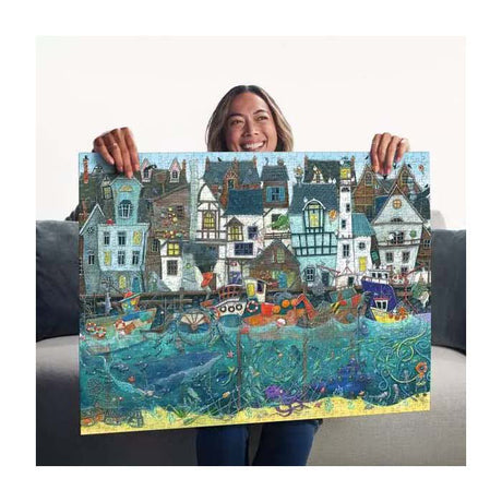 Ravensburger Puzzle Hafen der Wunder – ein geschäftiger Fantasiehafen – 1500 Teile.
