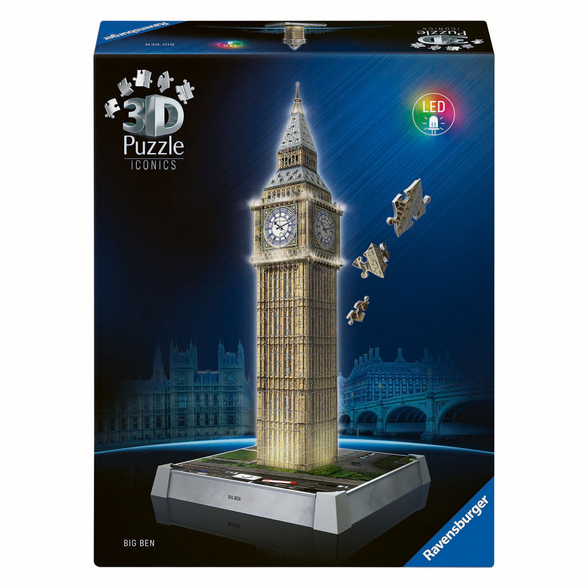 Ravensburger 3D-Puzzle Icons Big Ben – mit Licht – 235 Teile.