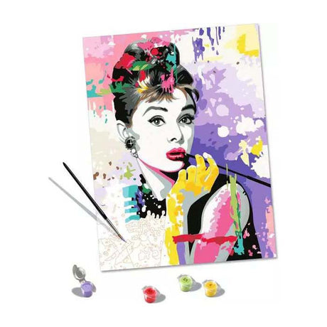 Ravensburger Malen-nach-Zahlen-Set – Leinwandkunst von Audrey Hepburn.