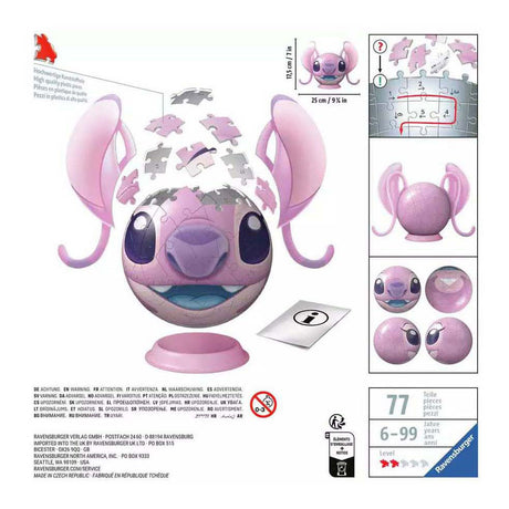 Ravensburger 3d puzzel disney stitch bal - 72 stukjes speelgoed.