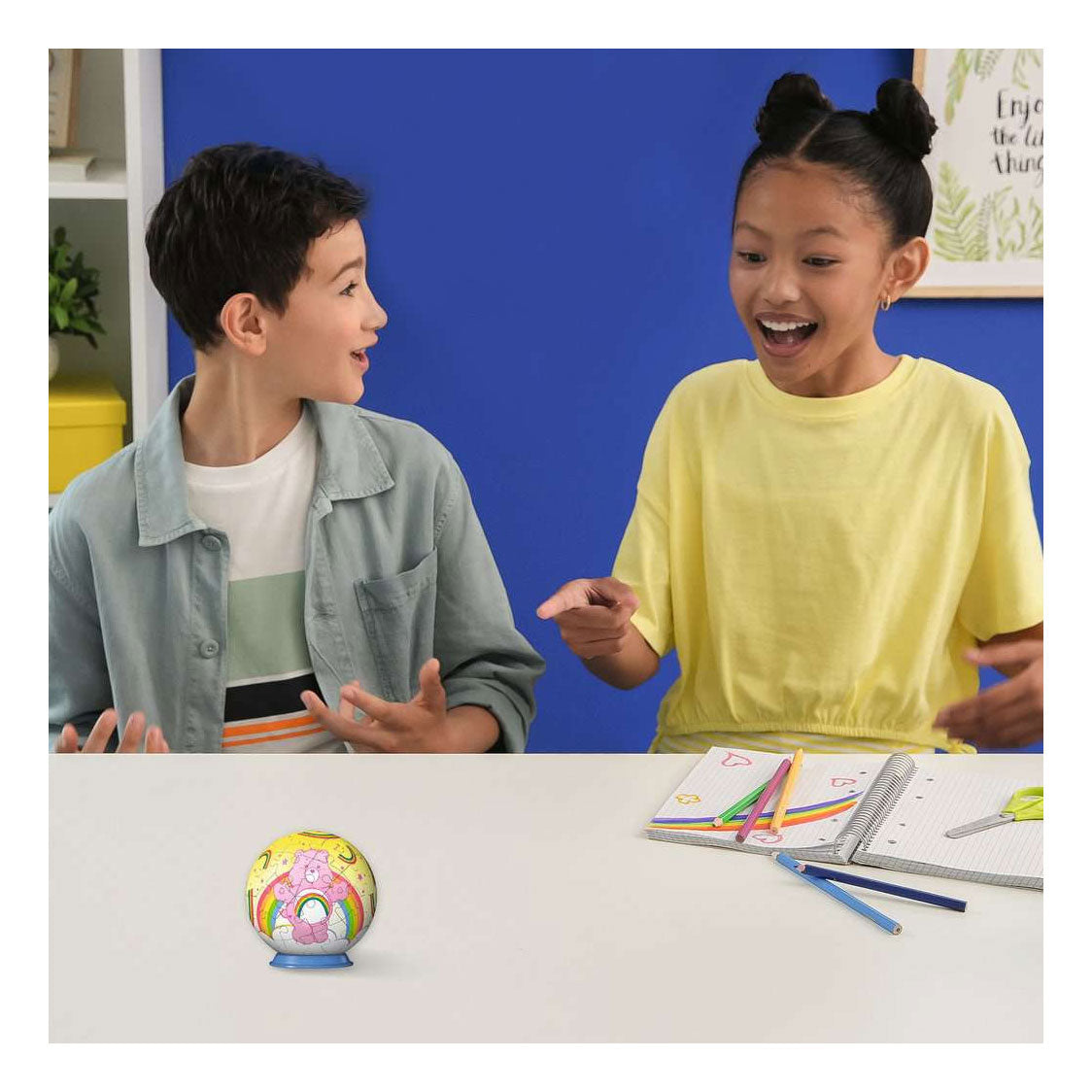 Ravensburger – care bears: cheer bear – 3d puzzle-ball – 55 stukjes