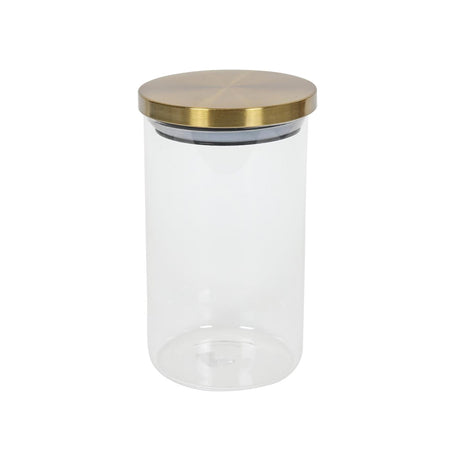 Vorratsglas aus Glas mit goldenem Deckel, 9,5 x 17 cm, 900 ml