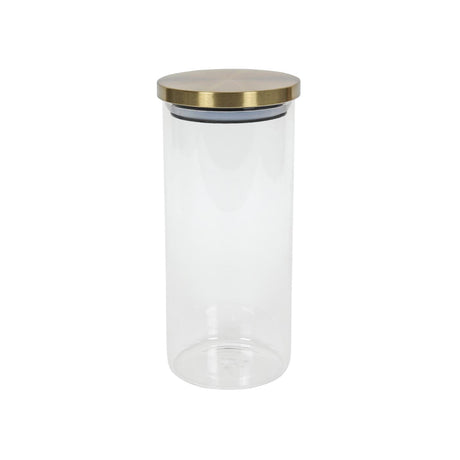 Vorratsglas aus Glas mit goldenem Deckel, 9,5 x 22 cm, 1200 ml