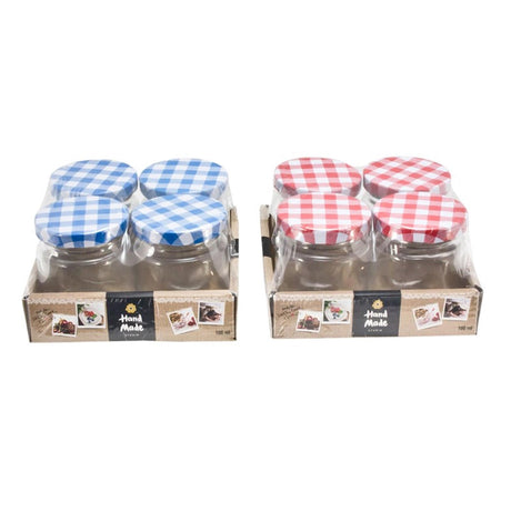 Küchenutensilien Marmeladenglas Einmachglas 100 ml 5,5 x 6,5 cm Packung mit 4 Stück