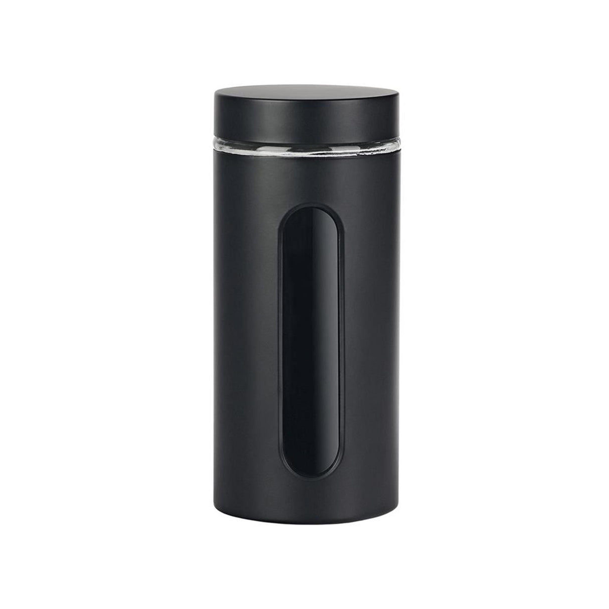 Vorratsglas für Küchenutensilien, Fenster, schwarz matt, 1,2 l, Glas