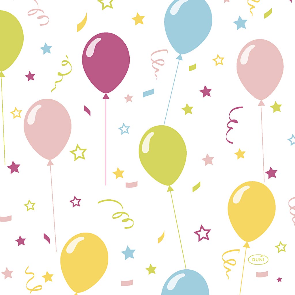 Servietten, Luftballons, Größe 33x33 cm, 20 Stück, 1 Box