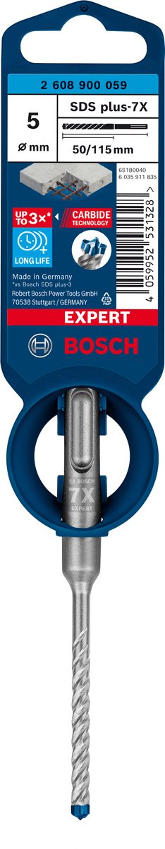 Bosch Expert SDS Plus-7x Schlagbohrmaschine 5 x 50 x 115 mm