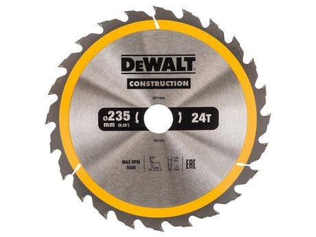 Dewalt Kreissägeblatt für Holz | Bau | ø 235mm Achsloch 30mm 40t - dt1955-qz