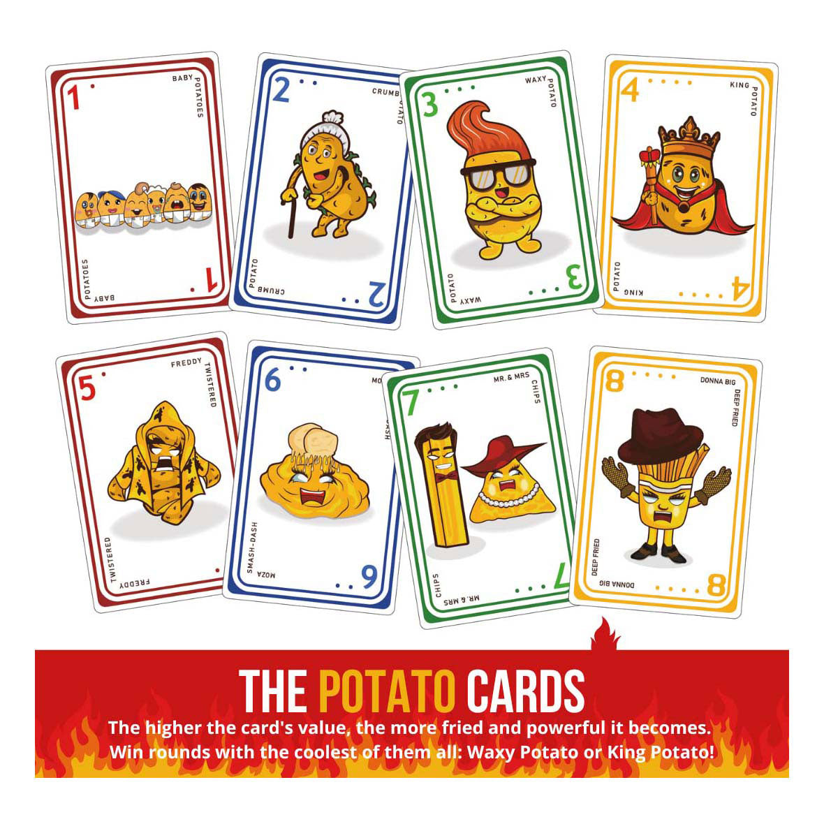 Bratkartoffeln-Kartenspiel, verbrannte Ausgabe (Englisch)