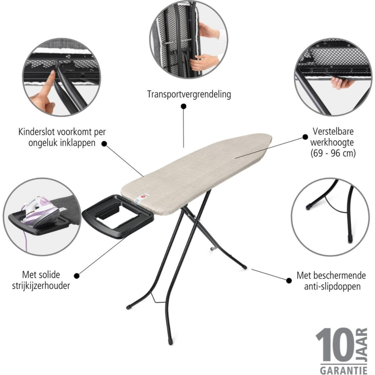 Brabantia Bügelbrett B grau 124x38cm