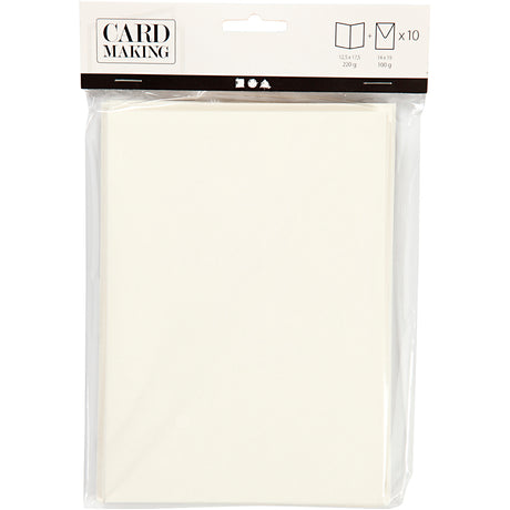 Kreativunternehmen https: www.cchobby.nl Cards-and-envelopes-size-card-12-5x17-5-cm-size-envelope-14x19-cm-off-white-10-set-1-doos