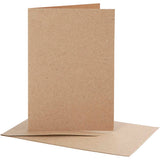 Creativ Firmenkarten und Umschläge, Kartengröße 10,5x15 cm, Umschlaggröße 11,5x16,5 cm, natur, 10er Set 1 Box