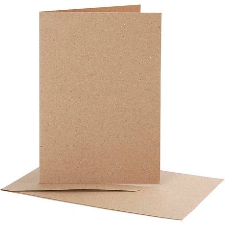 Creativ Firmenkarten und Umschläge, Kartengröße 10,5x15 cm, Umschlaggröße 11,5x16,5 cm, natur, 10er Set 1 Box
