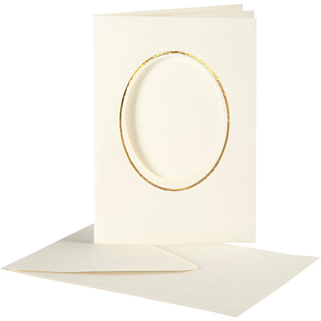 Kreativunternehmen https: www.cchobby.nl passepartout-cards-oval-with-golden-edge-size-card-10-5x15-cm-size-envelop-11-5x16-5-cm-off-white-10-set-1-doos
