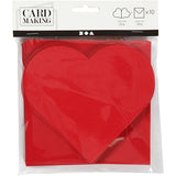 Creativ Company Herzkarten, Kartengröße 12,5x12,5 cm, Umschlaggröße 13,5x13,5 cm, rot, 10er Set 1 Box