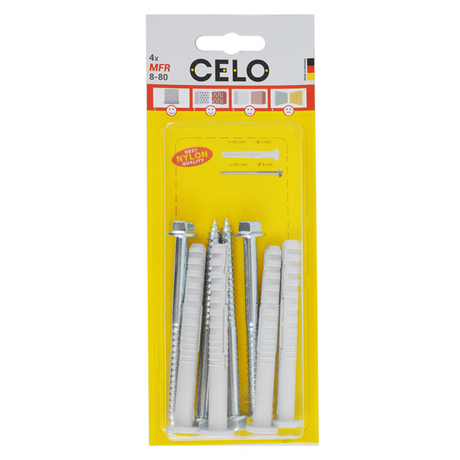 Celo 1067286 - blister multifunction frame plug mfr 8-80 fb ssks 4 pcs. | 5 stuks