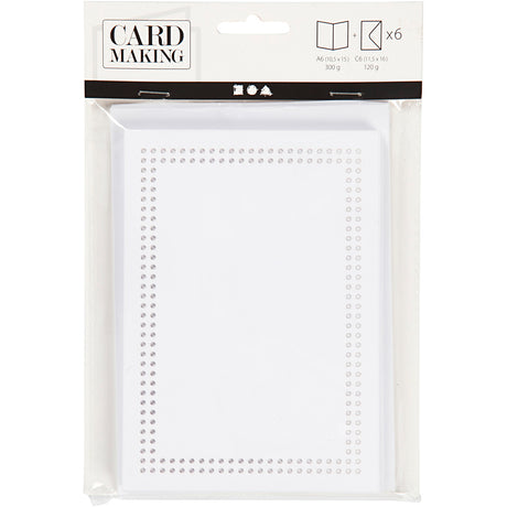 Creativ Company -Karten zum Sticken White, Set von 6