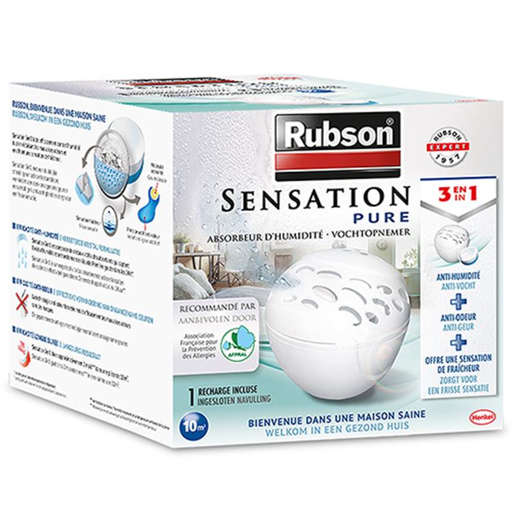 Rubson sensation auto vocht vanger toestel 300g | luchtontvochtiger toestel | auto | vochtopnemer binnenhuis auto