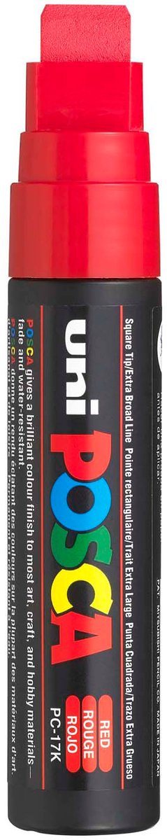 Uni-Posca Posca-Marker, Größe PC-17k, Strichstärke 15 mm, extra breit, rot, 1 Stück