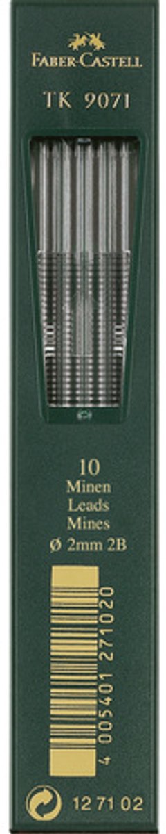 Faber-Castell Bleistiftminen – TK9071 – 2,0 mm – 2b – 10 Stück – FC-127102