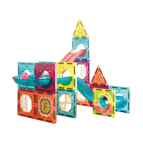 Toi-toys magnetisches Murmelbahn-Bauset buntes Spielzeug 78-teilig.