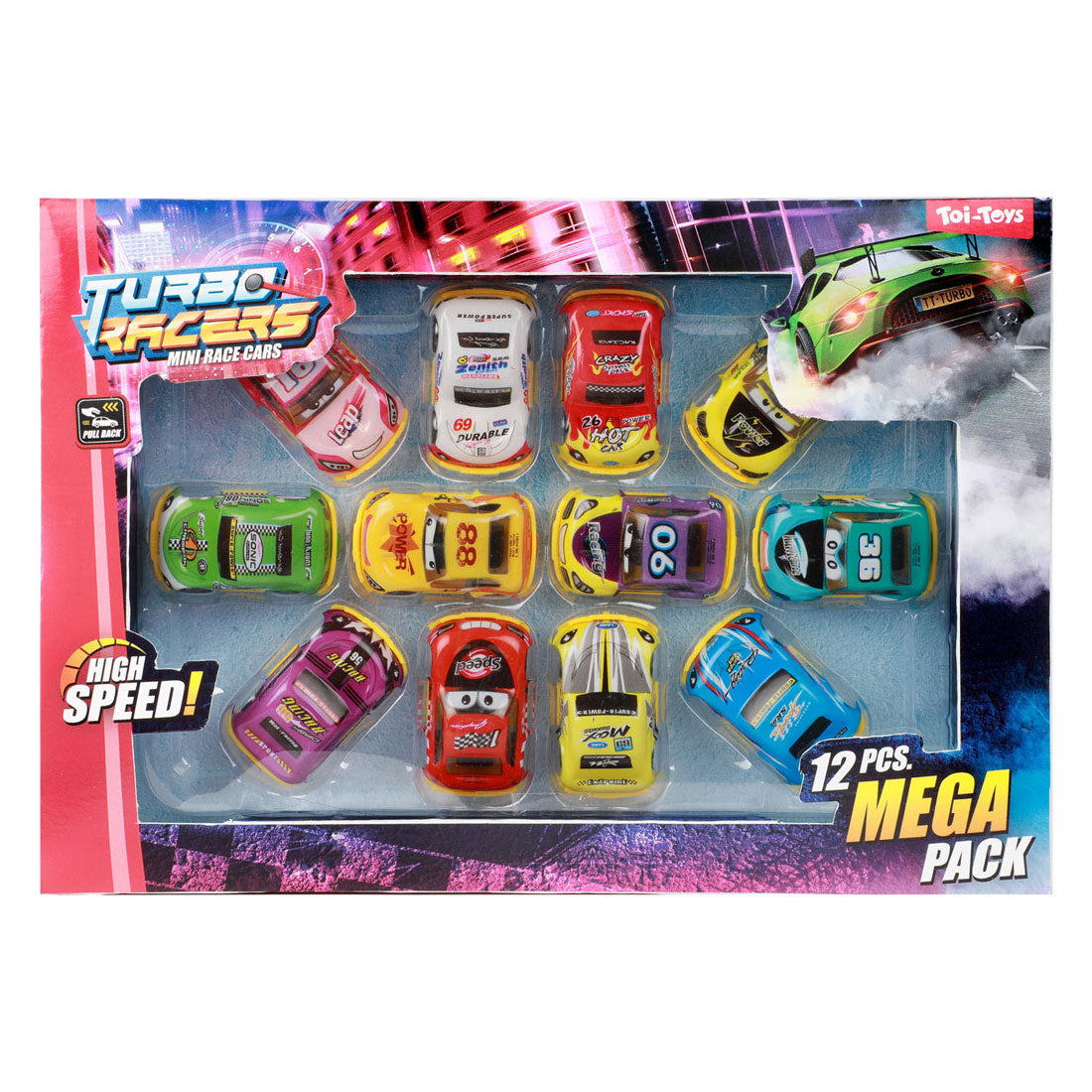 Turbo racers pull back rally auto's - 12st.