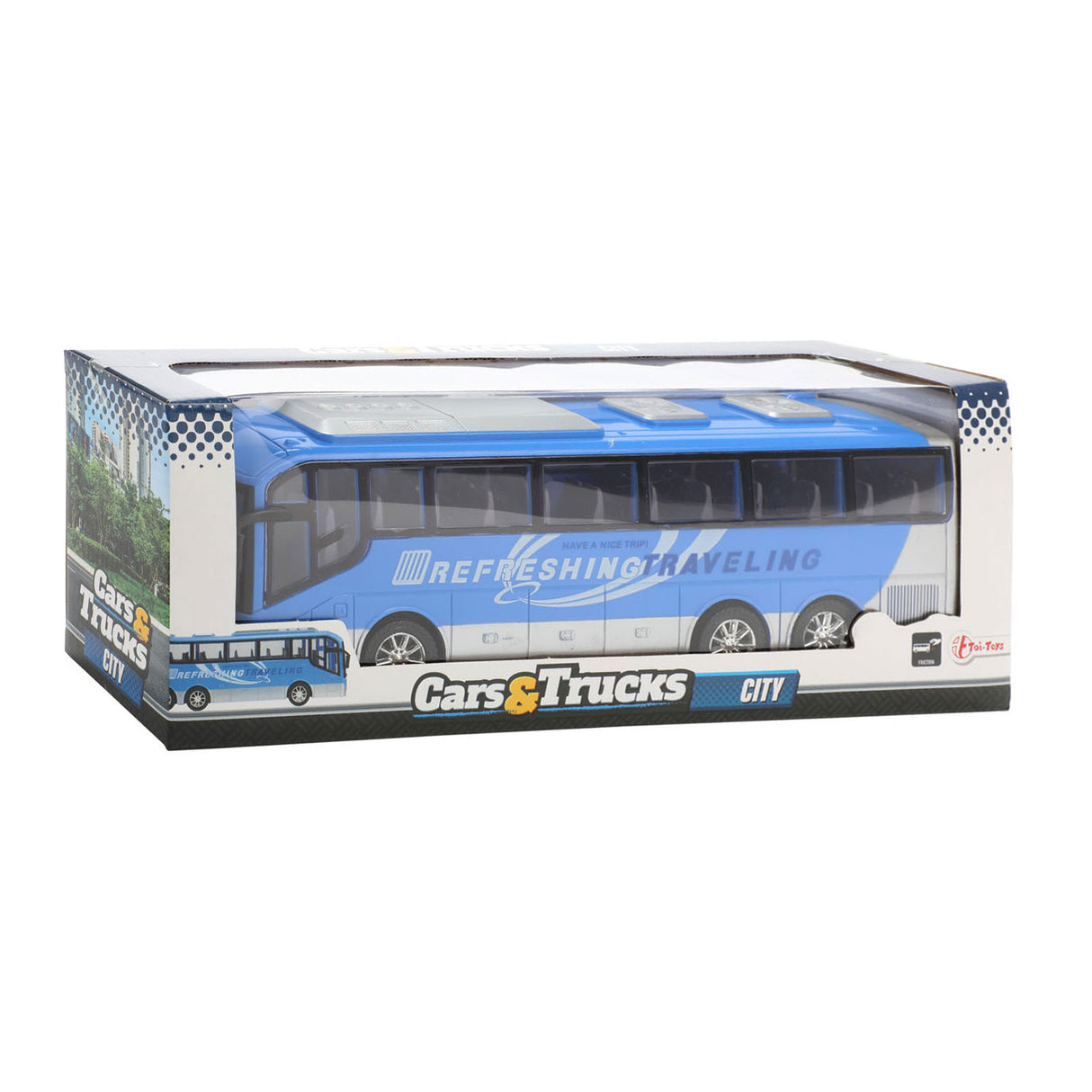 Autos, Lastwagen, Vehicool, Reisebus, blaue Reibung – 32 cm