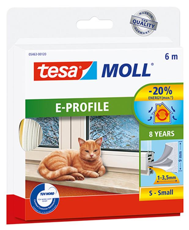 Tesa 1001366 - Moll E-Profil weiß | 10 Stück