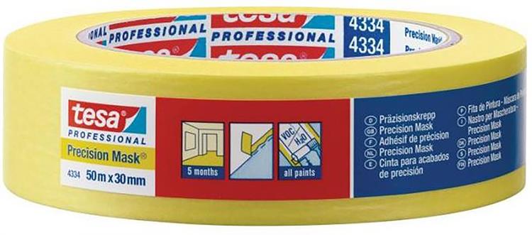 Tesa professional tesa precision 04334-00003-00 maskeertape präzisionskrepp geel (l x b) 50 m x 38 mm 1 stuk(s)