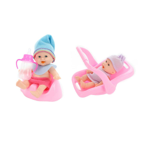 Beau Baby Mini-Babypuppe sitzend, 12 cm