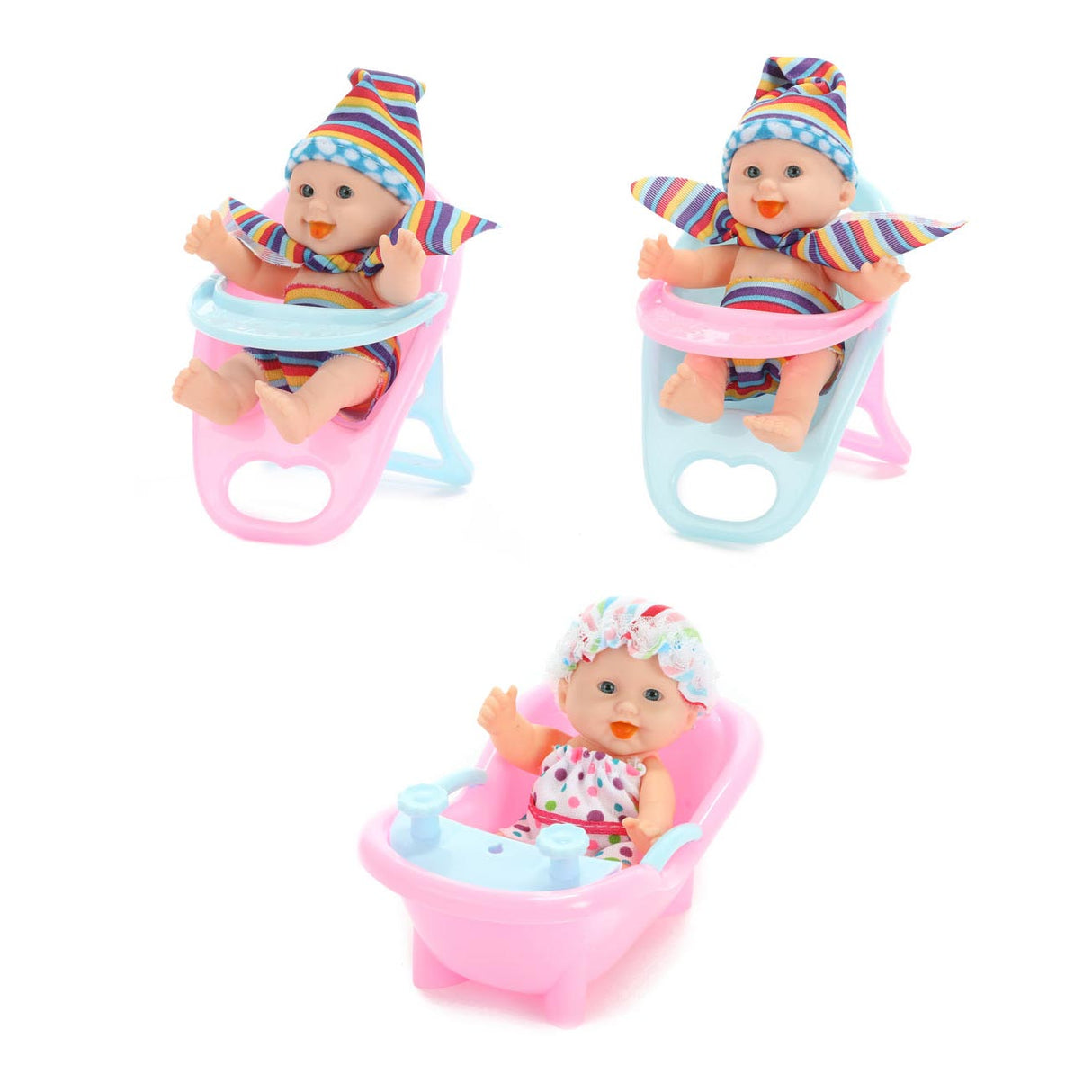 Beau Baby Mini-Babypuppe sitzend, 12 cm