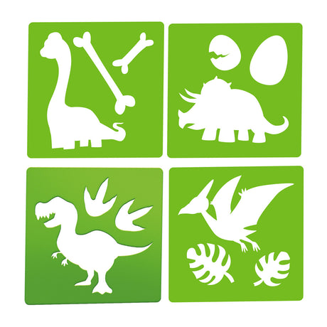 Toi-toys Welt der Dinosaurier Gehwegkreide Dino mit Schablonen, 10 Stk.