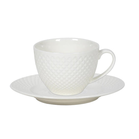 Tassen- und Untertassen-Set, Diamant, 220 ml, 6er-Box