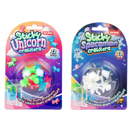 Toi-toys lustige Mini-Fensterkriecher Einhorn oder Astronaut, 12-tlg.