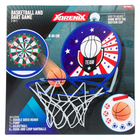 Adrenix Darts Basketball 2in1 Spiel – mehrfarbiges Spielzeug für Kinder.