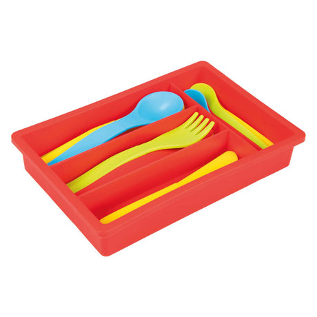 Toi-toys Home Food Besteckset mit Tablett, 16-teilig.